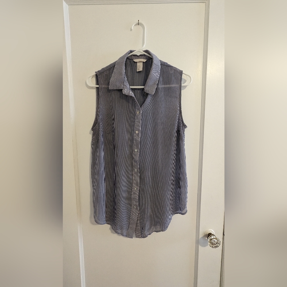 Button down tank top blouse